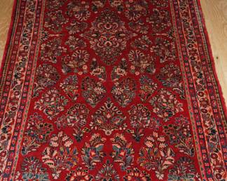 Red Handmade Persian Sarough 100% Wool Rug - 6'4"x3'3"