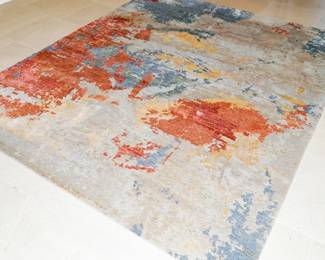 Genuine Handmade Oriental Wool & Bamboo Rug; 8'x10'