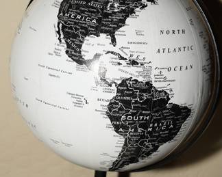 White/Black Globe on Stand