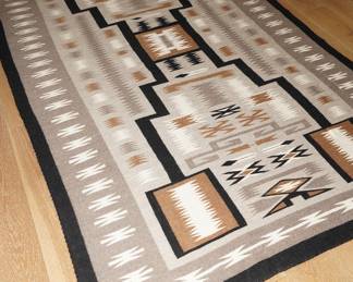 Two Gray Hills Navajo Rug, Storm Pattern 10'x7' 