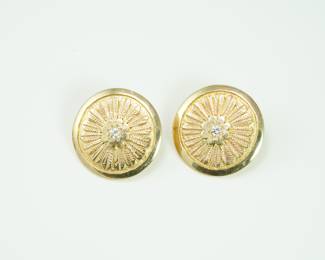 Watson Honanie (Hopi) 14k and Diamond Earrings