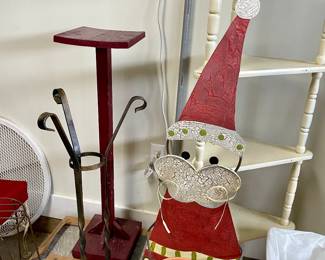 plant stands, small white corner shelf