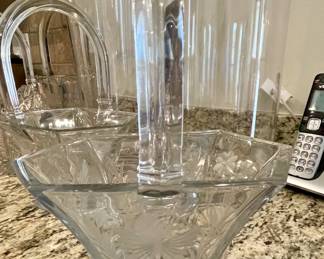 etched Heisey basket