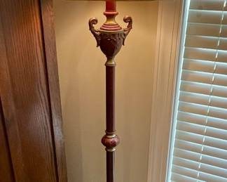 burgandy floor lamp