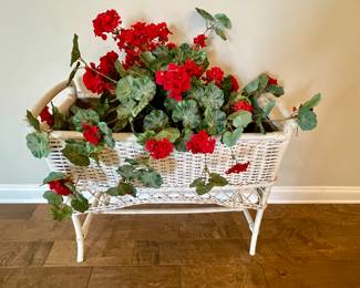 antique wicker fern stand