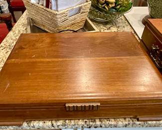 wood silverware chest