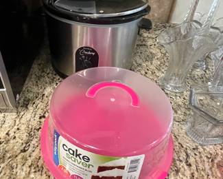 cake saver, large stainless crock pot