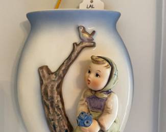 Girl from pair of Hummel wall pockets