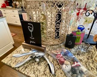 wine bar decor, metal cage