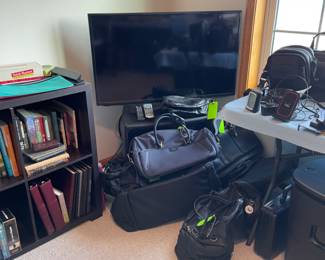 TV and Stand, Duffle Bags and more