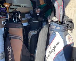 Loads of Golf Clubs, Putters and Golf Bags