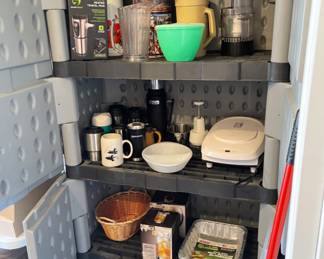 Kitchenware & Large Rubbermaid Cabinet