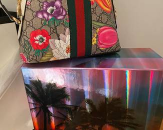 #35 - Gucci Small Flora Ophidia Dome bag, with felt bag, and box and shopping bag. $1000.