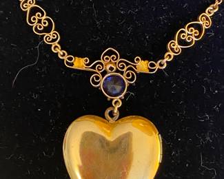 1- Victorian style heart locket on chain $150