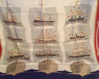 #29. $450 Hermes Carre/Foulard/Scarf , model Grand Largue, signed P Pegon. 90 cm. very good condition.