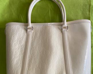 6- $850 Dior - Christian Dior with felt bag cream vinyl logo purse medium size