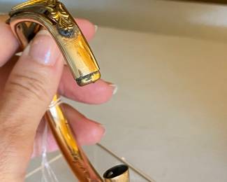 2- $125 Gold filled Victorian bracelet bangle marked on the inside May Day unreadable 1913