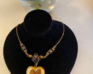 1- Victorian style heart locket on chain $150