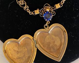 1- Victorian style heart locket on chain $150