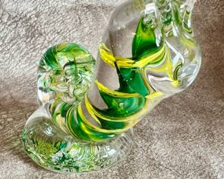 Handblown glass snail (signed)