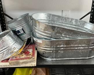 Galvanized metal planters