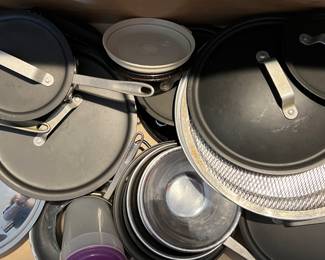 Assorted pots and pans