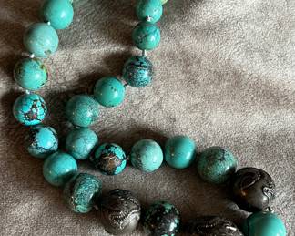 Spiderweb turquoise necklace