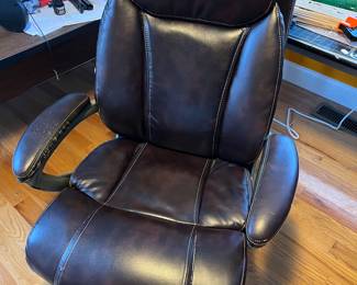 Black leather desk chair