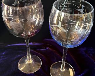 Etched wineglasses