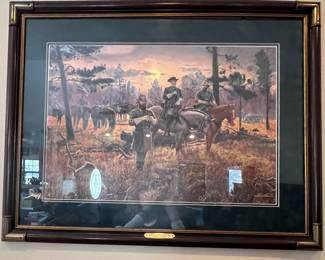 Series of framed military prints signed by Mort Kunstler (including certificates of authenticity)