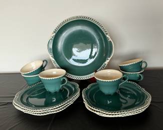 Vintage Harker Corinthian Dark Teal Green China Pieces