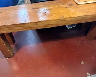 Solid wood bench!! The top is at least 2 inches thick!