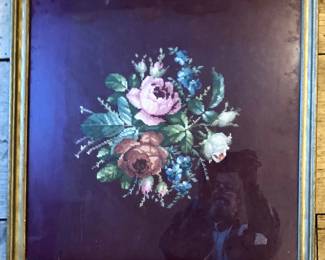 Framed Rose Needlepoint
