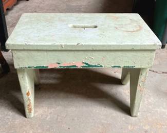 Painted wood stool
