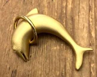 Gold tone Dolphin Pin
