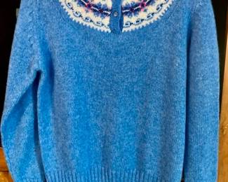 Lady Clansman English Sports Shops 100% Scottish Shetland Sweater Size 40