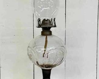 Etched Glass Oil Lamp