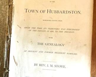 1881 History of the Town of Hubbardston Book
