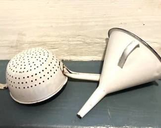 Enamelware Sieve & Funnel
