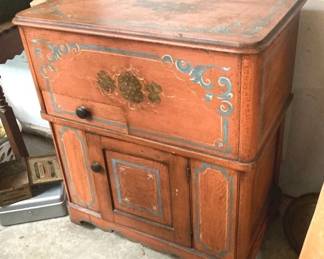 Painted Lift Top Commode
