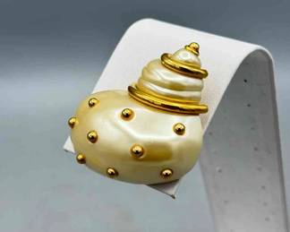 Conch Shell Pin signed KJL
