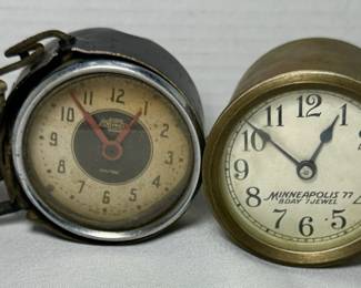 Old Chevrolet dash clock & Minneapolis 8 day