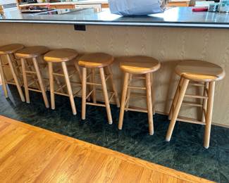 6 solid wood stools