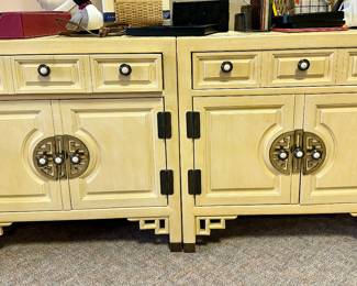 2 matching asian style side cabinets