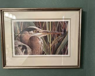 Heron print, LE signed Carl Brenders