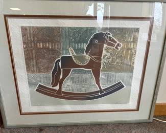 Hobby horse print, signed