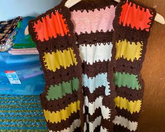 1970's Crocheted Color Block Vest
