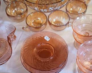 Assortment of Pink Depression Glass
