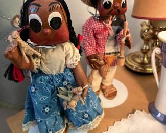 Mexican Folk Art Handmade Boy & Girl Dolls
