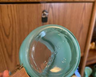 Siesta Ware Wooden Handle Multicolored Frosted Glass Mugs
